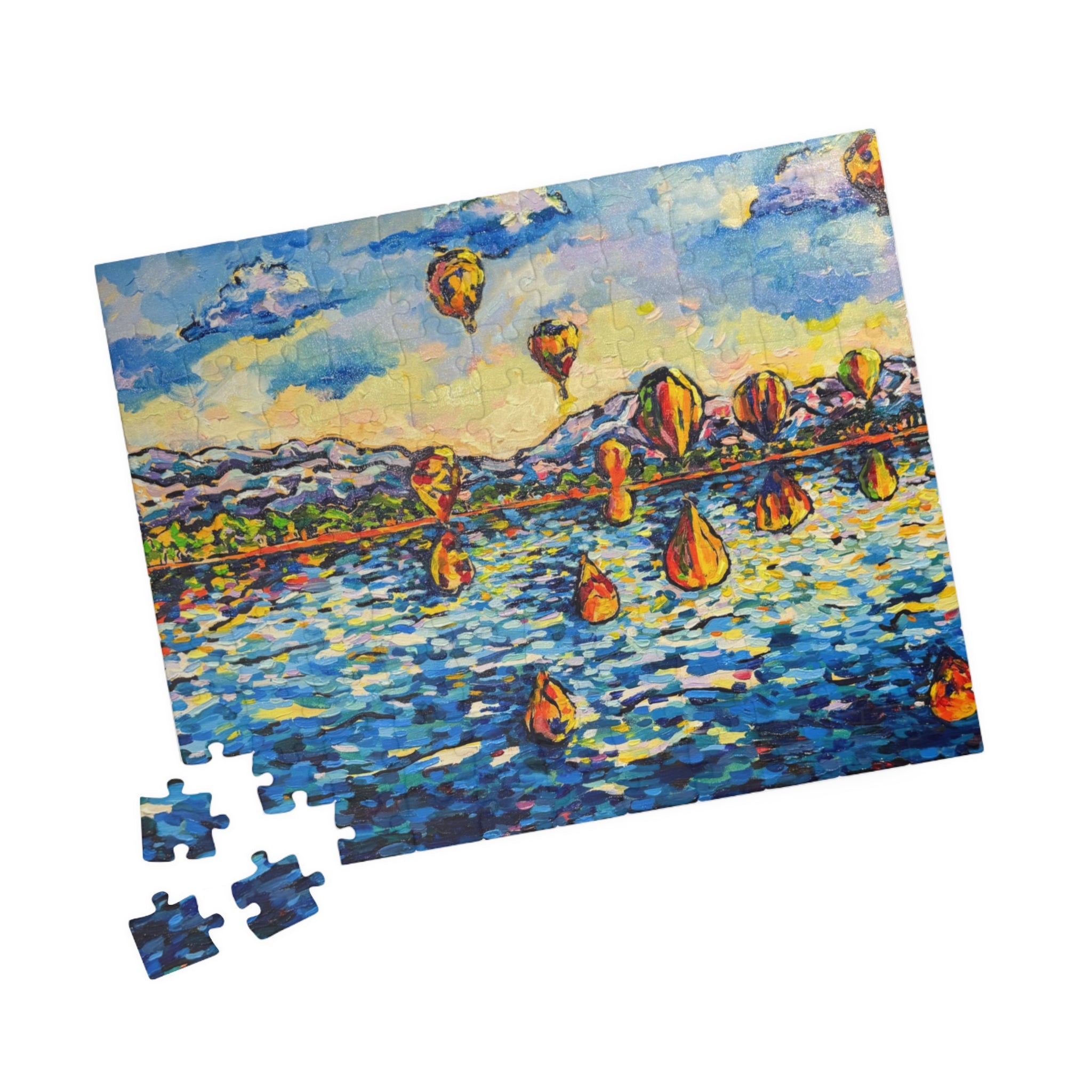 MINI Balloon Festival Jigsaw Puzzle — Scenic Lake Reflection (110‑Piece)