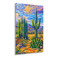 Saguaro Cacti Scene Acrylic Wall Art — Vibrant Southwestern Cactus Print (French Cleat)
