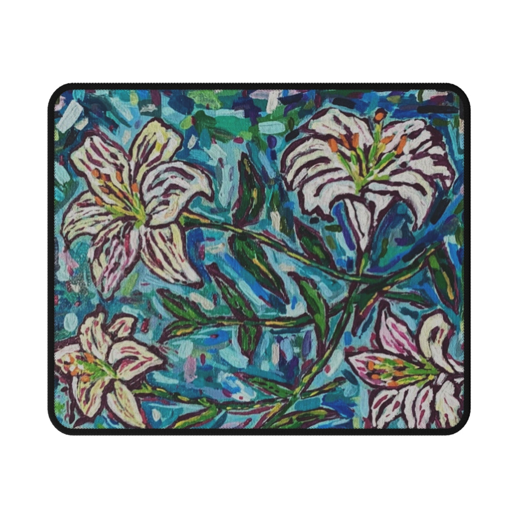Lily Flower Gaming Mouse Pad — Non-Slip Design