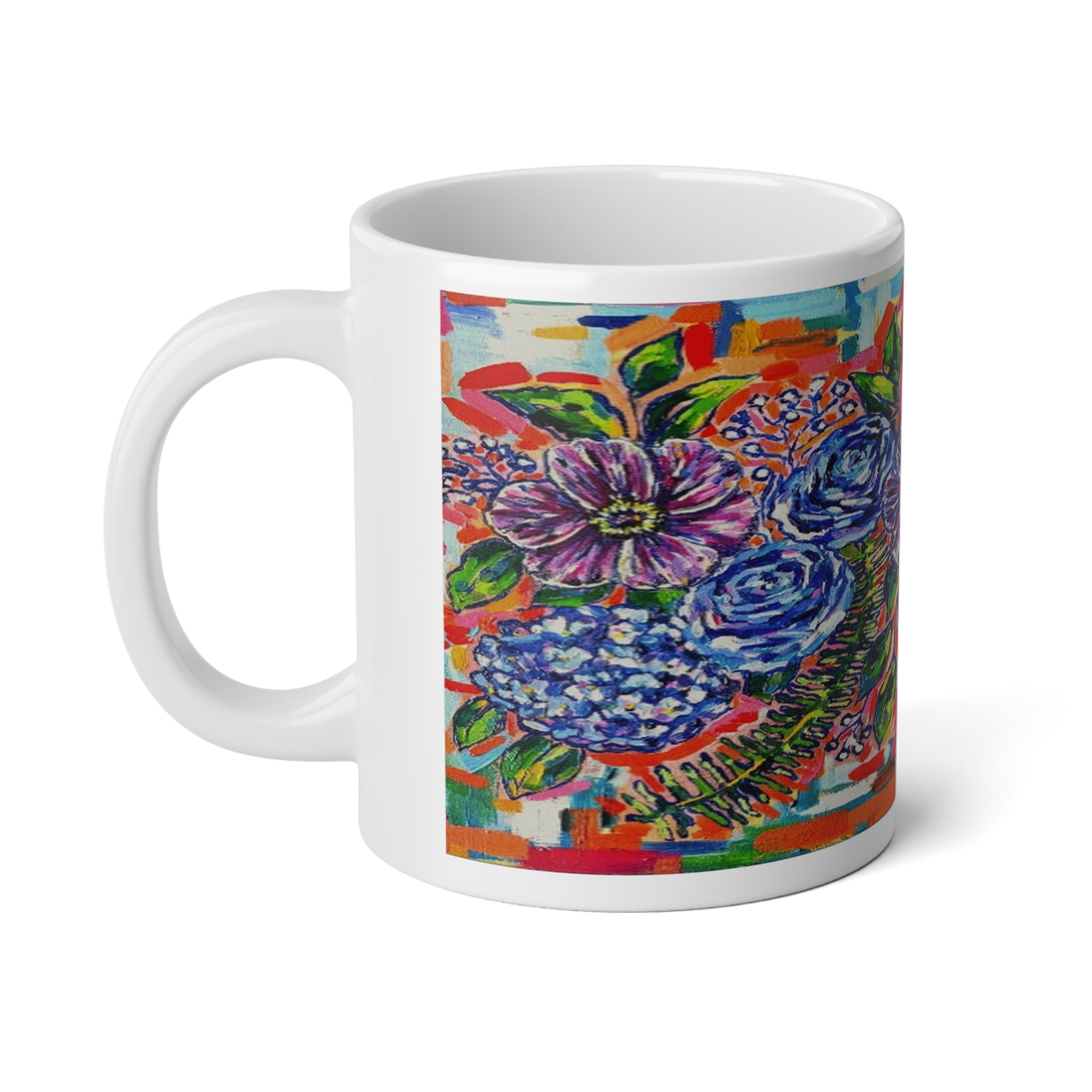 Love Blooms Mug — 20oz Colorful Hand-Painted Bouquet Coffee Mug