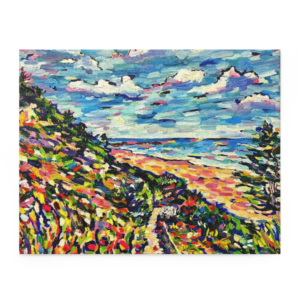 Seaside Path Impressionist Puzzle — Colorful Beach Landscape Jigsaw (252 pcs)