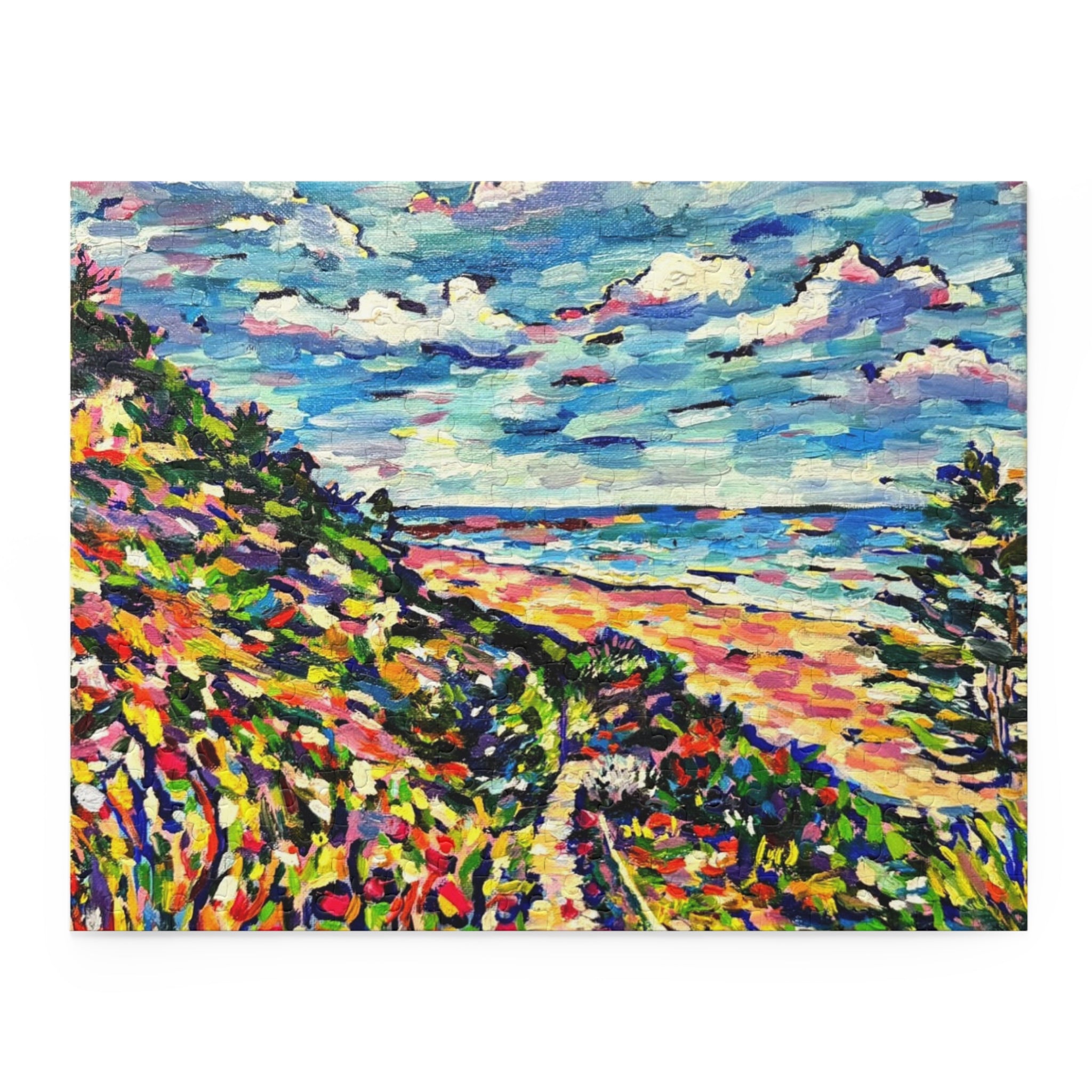 Seaside Path Impressionist Puzzle — Colorful Beach Landscape Jigsaw (252 pcs)