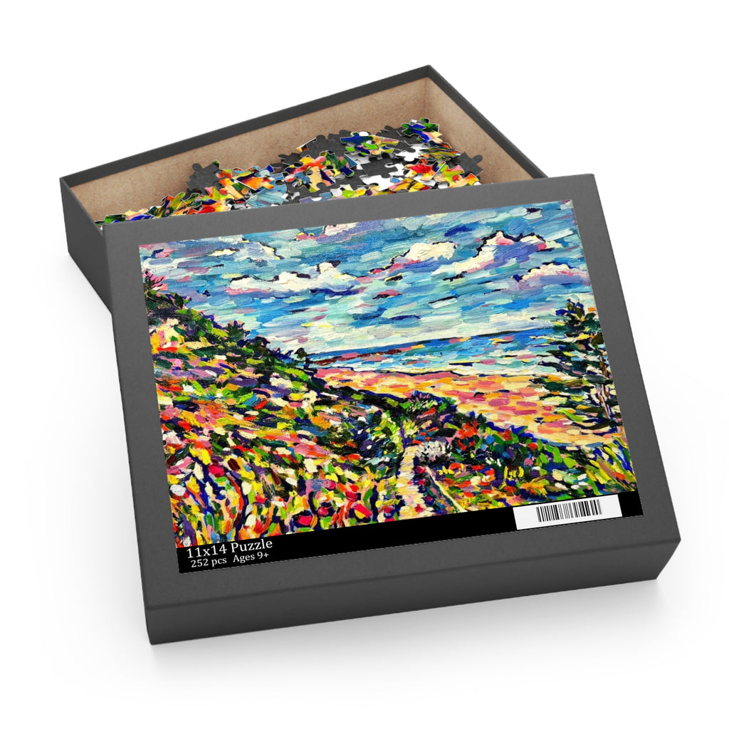 Seaside Path Impressionist Puzzle — Colorful Beach Landscape Jigsaw (252 pcs)