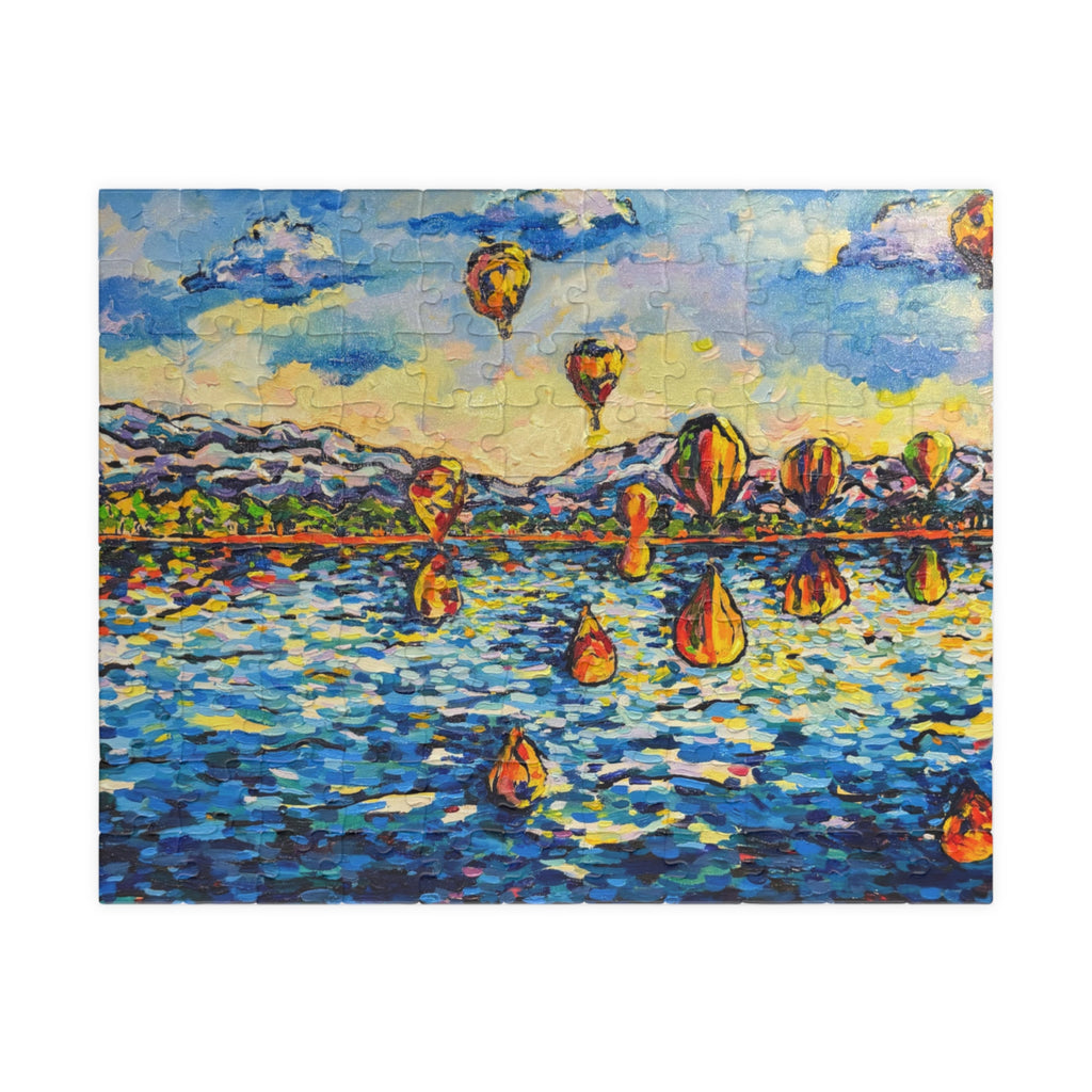 MINI Balloon Festival Jigsaw Puzzle — Scenic Lake Reflection (110‑Piece)