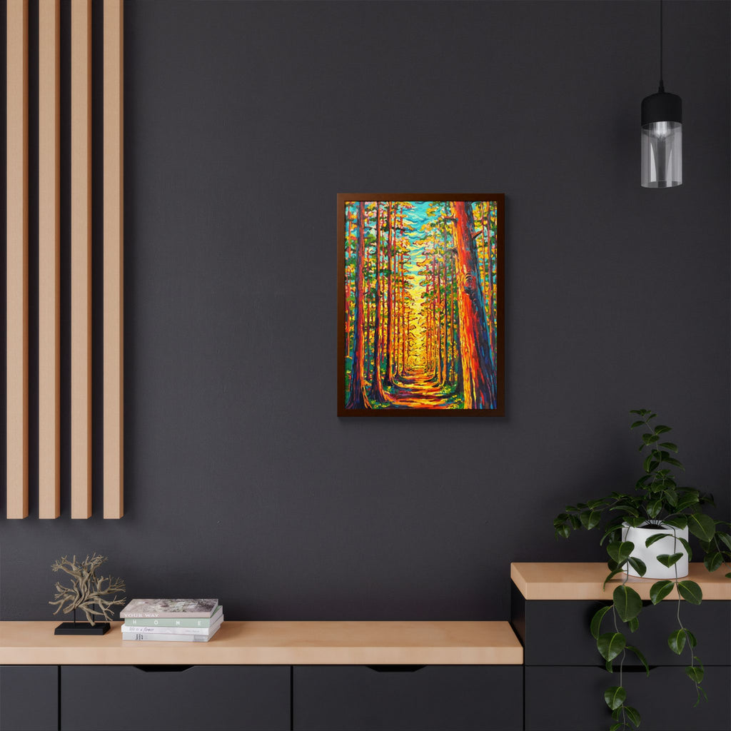 The Light Through the Forest – Framed Poster