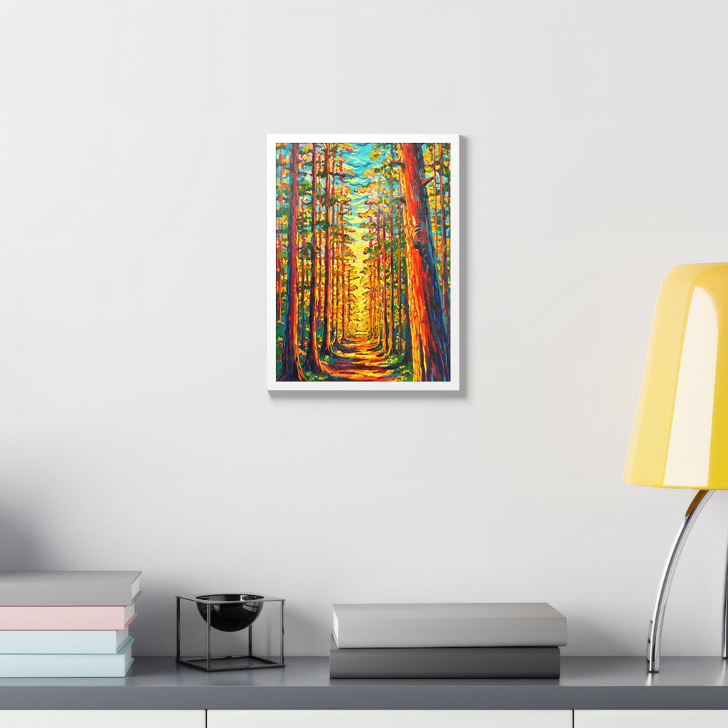 The Light Through the Forest – Framed Poster