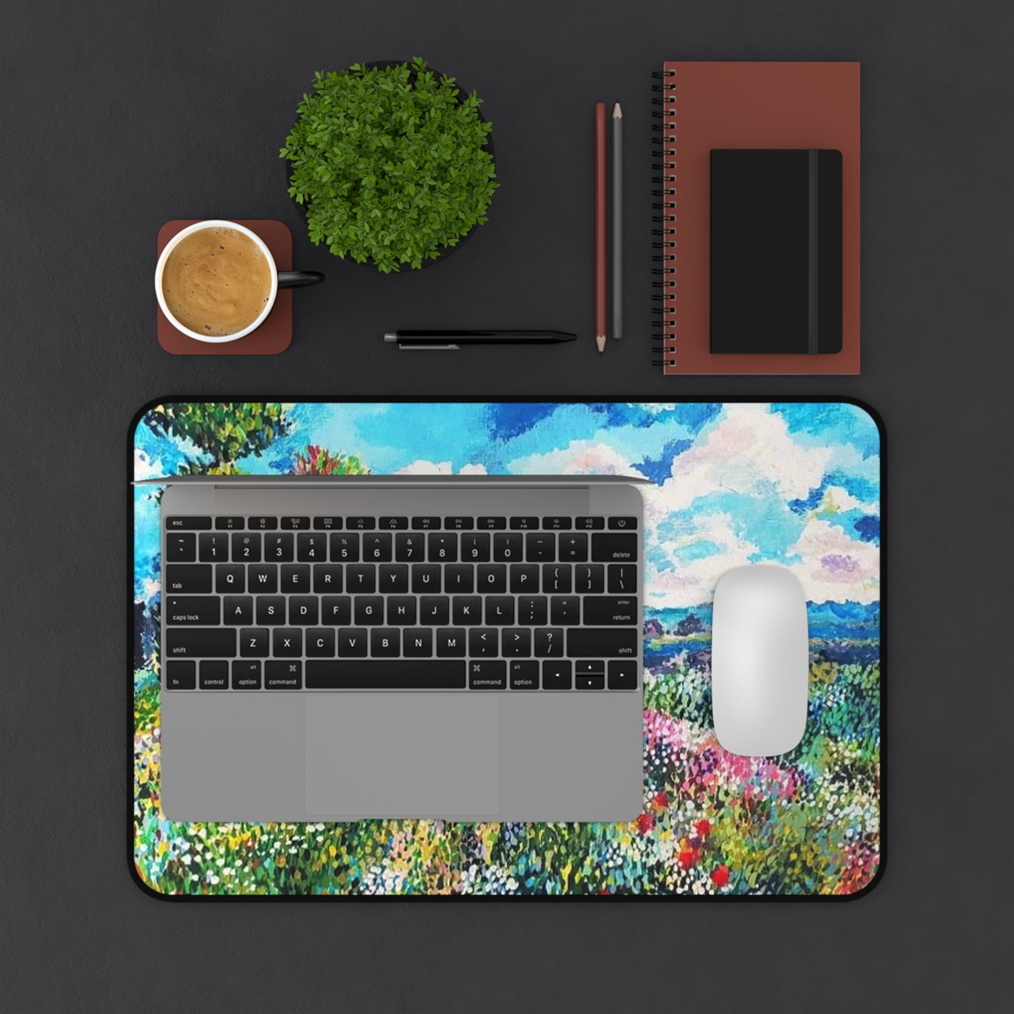 Meadow in Spring Desk Pad- Impressionist Meadow Desk Mat