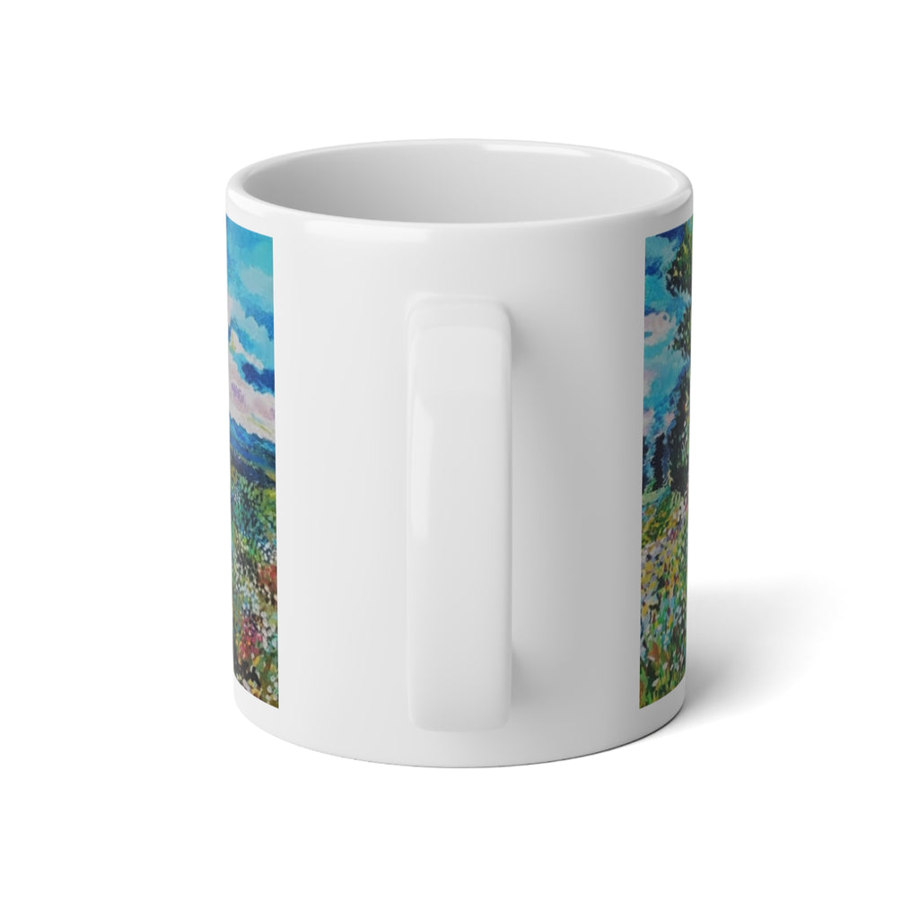 Meadow in Spring Mug — 20oz Impressionist Floral Landscape Coffee Cup