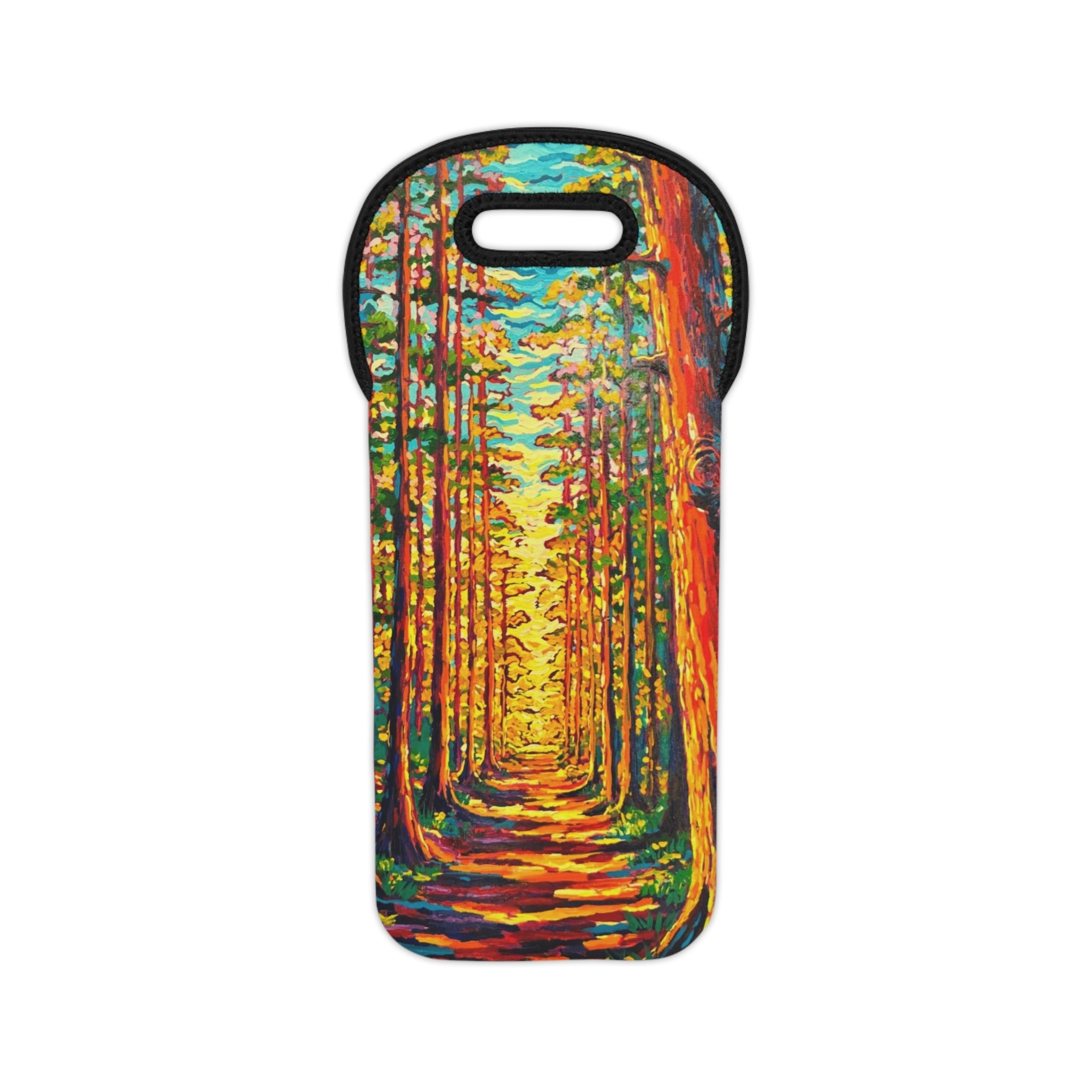 The Light Through the Forest Wine Tote — Neoprene Bottle Carrier