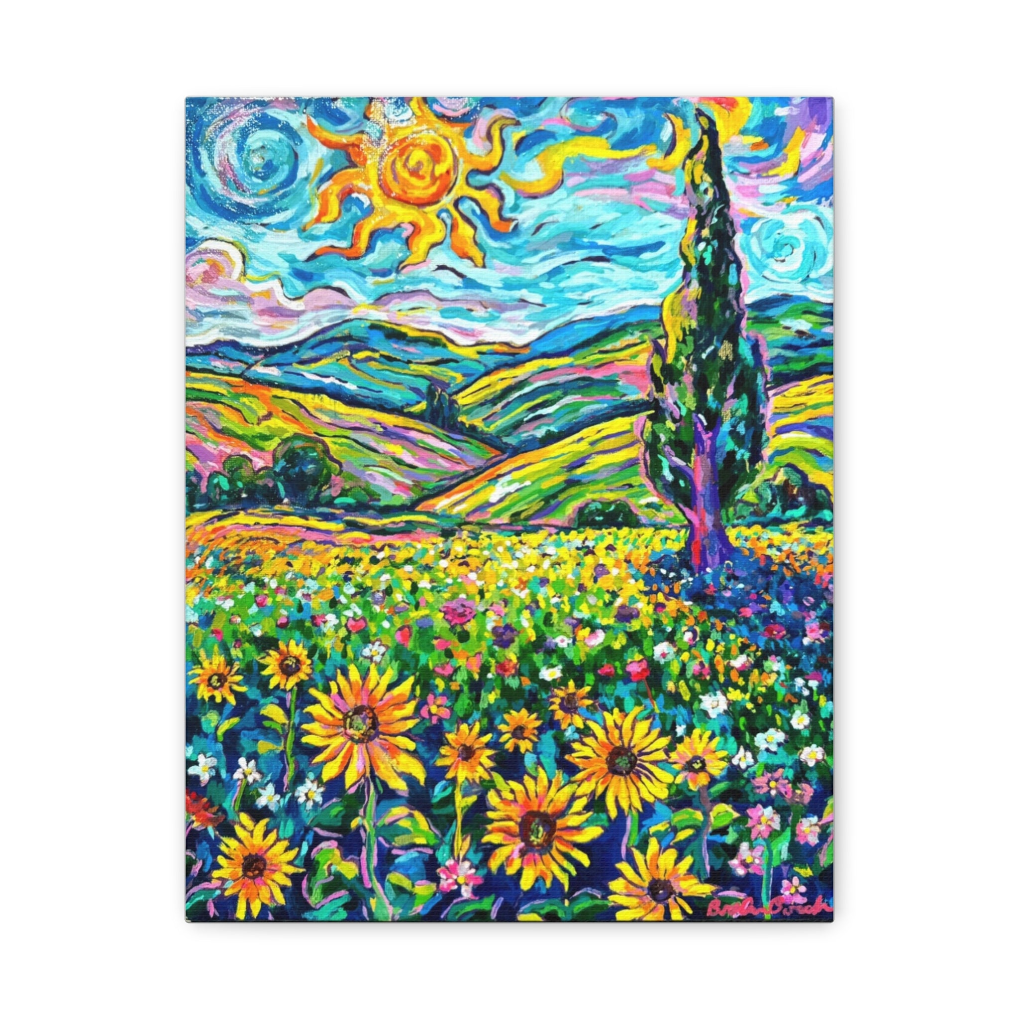 Whimsy Field Painting Matte Canvas, Stretched, 1.25"