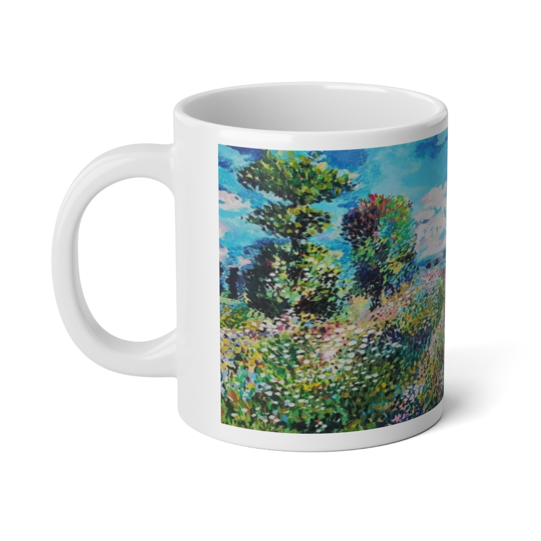 Meadow in Spring Mug — 20oz Impressionist Floral Landscape Coffee Cup