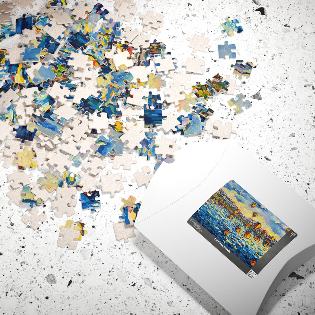 MINI Balloon Festival Jigsaw Puzzle — Scenic Lake Reflection (110‑Piece)