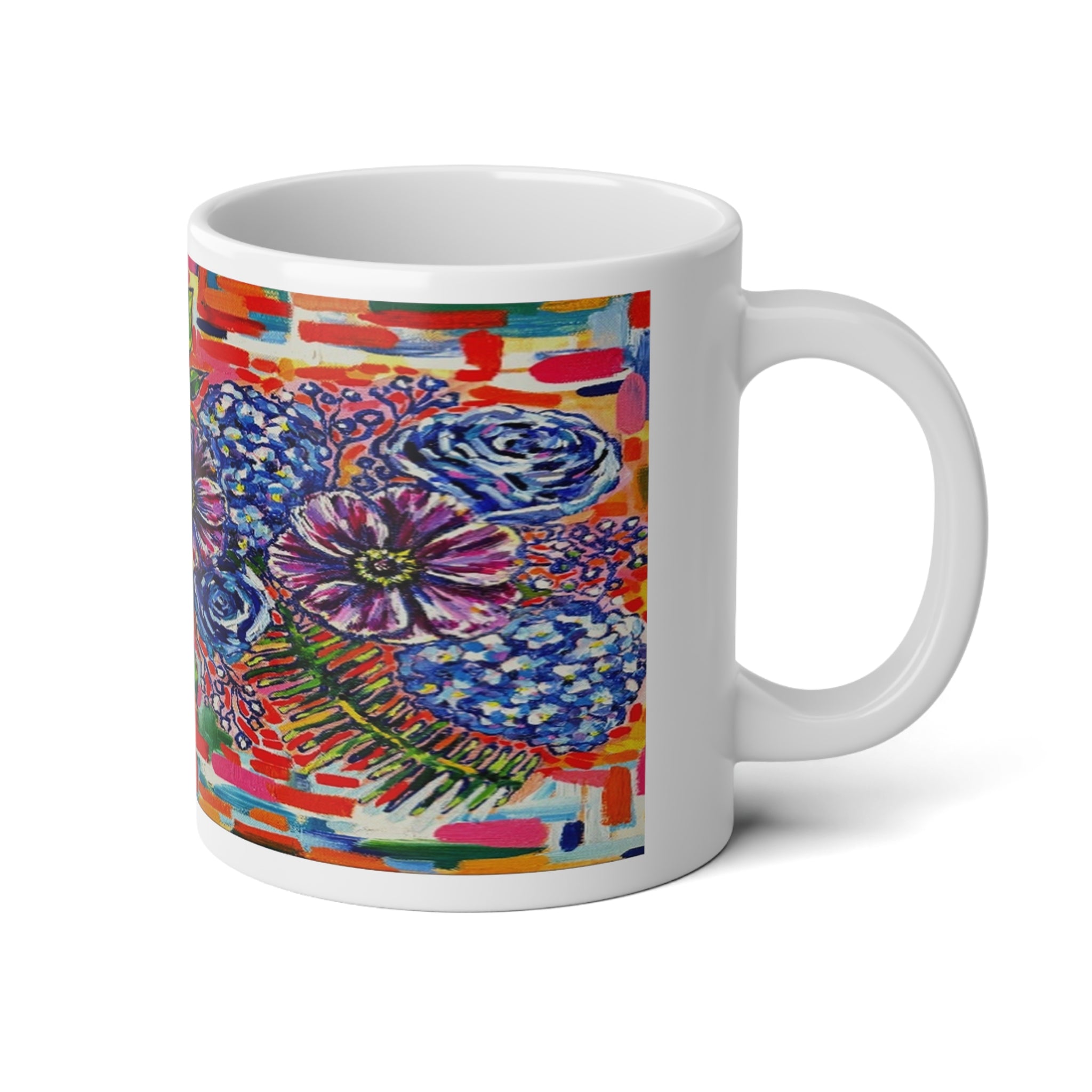 Love Blooms Mug — 20oz Colorful Hand-Painted Bouquet Coffee Mug