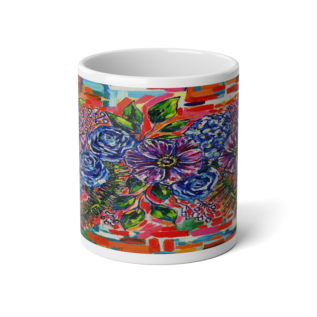 Love Blooms Mug — 20oz Colorful Hand-Painted Bouquet Coffee Mug