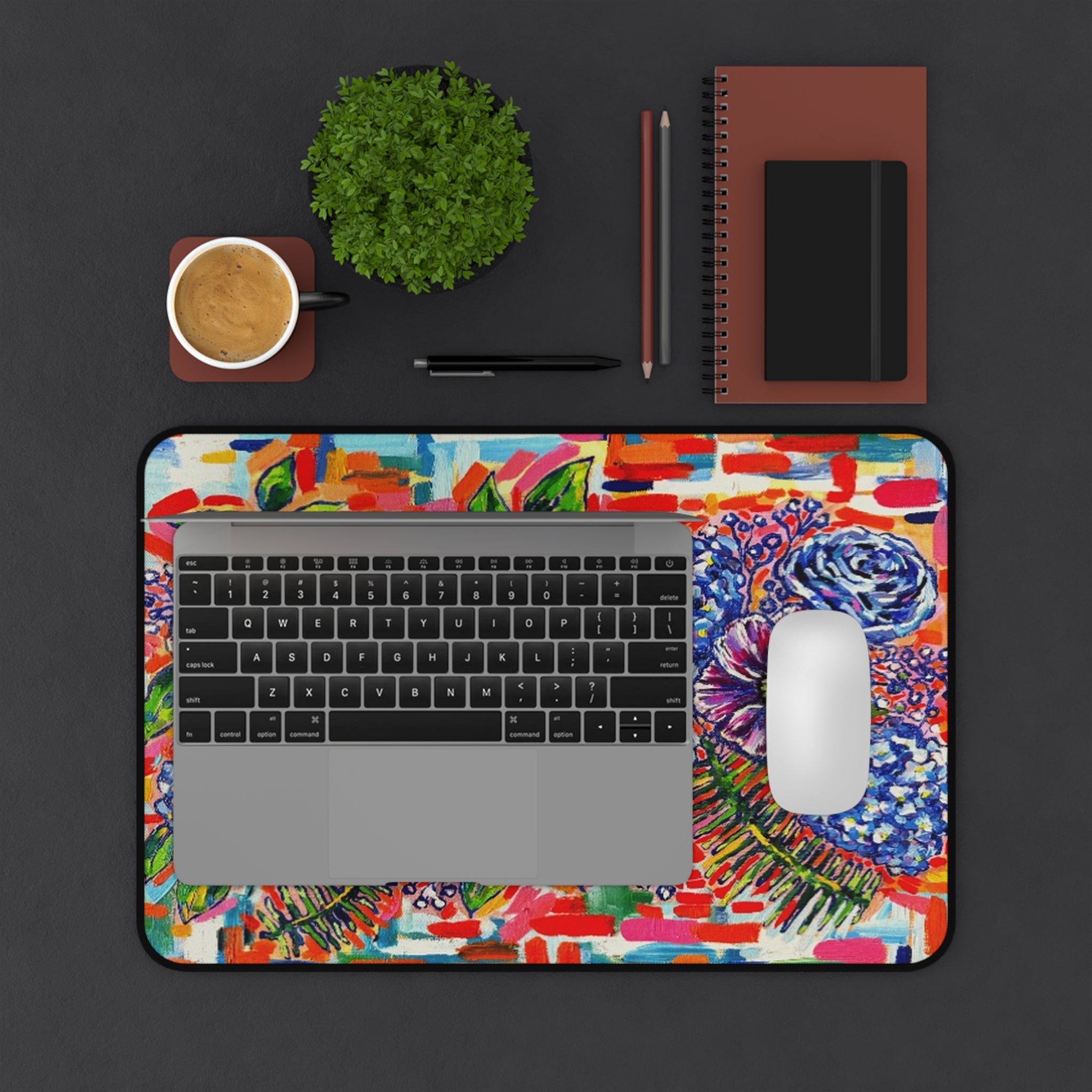 Love Blooms Desk Pad— Vibrant Hand-Painted Bouquet DeskPad