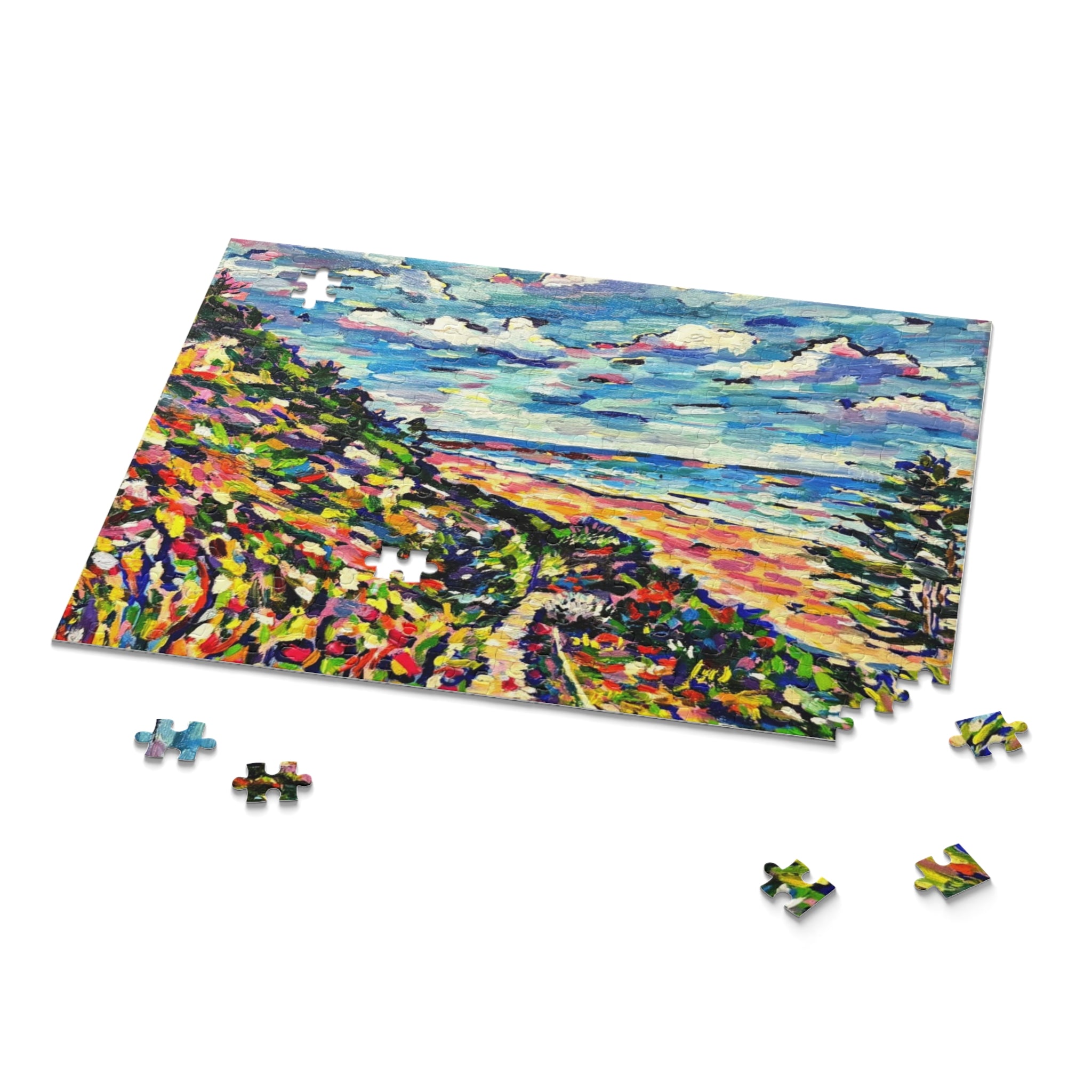 Seaside Path Impressionist Puzzle — Colorful Beach Landscape Jigsaw (252 pcs)
