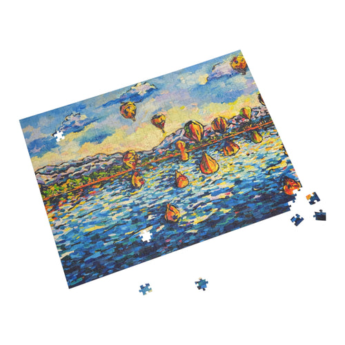 Balloon Festival Jigsaw Puzzle — Scenic Lake Reflection (500‑Piece)