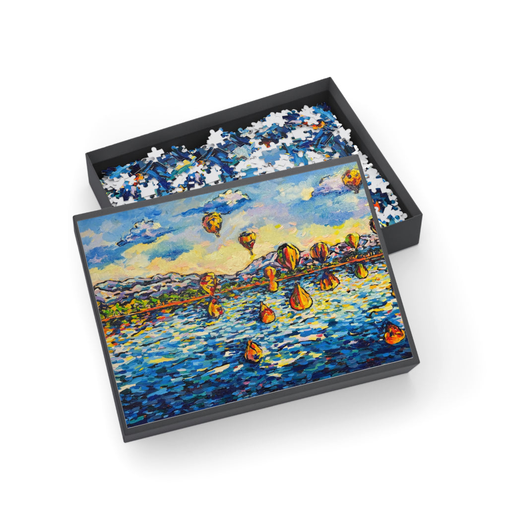 Balloon Festival Jigsaw Puzzle — Scenic Lake Reflection (500‑Piece)
