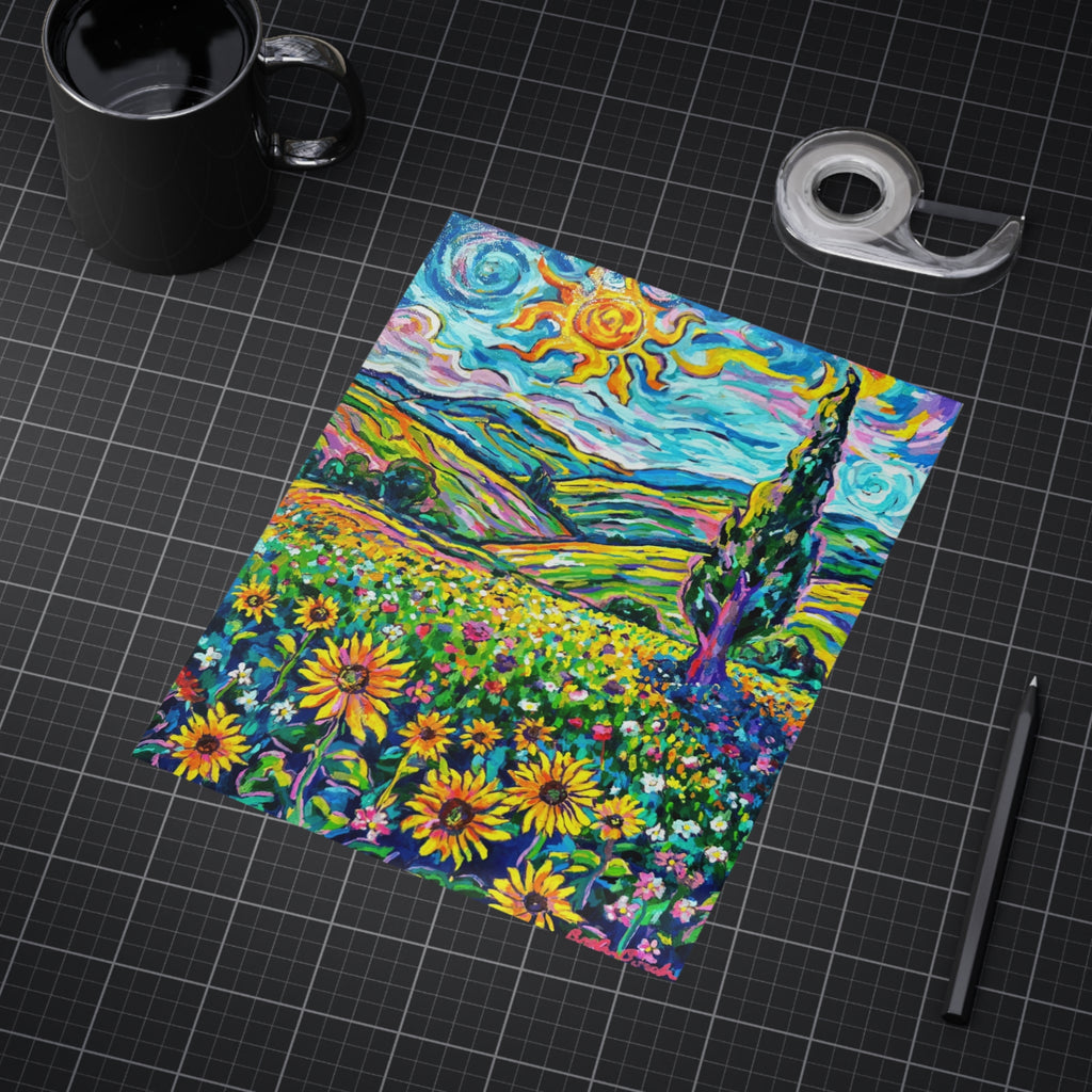 Whimsy Field Art Print — Vibrant Colorful Landscape Unframed Print