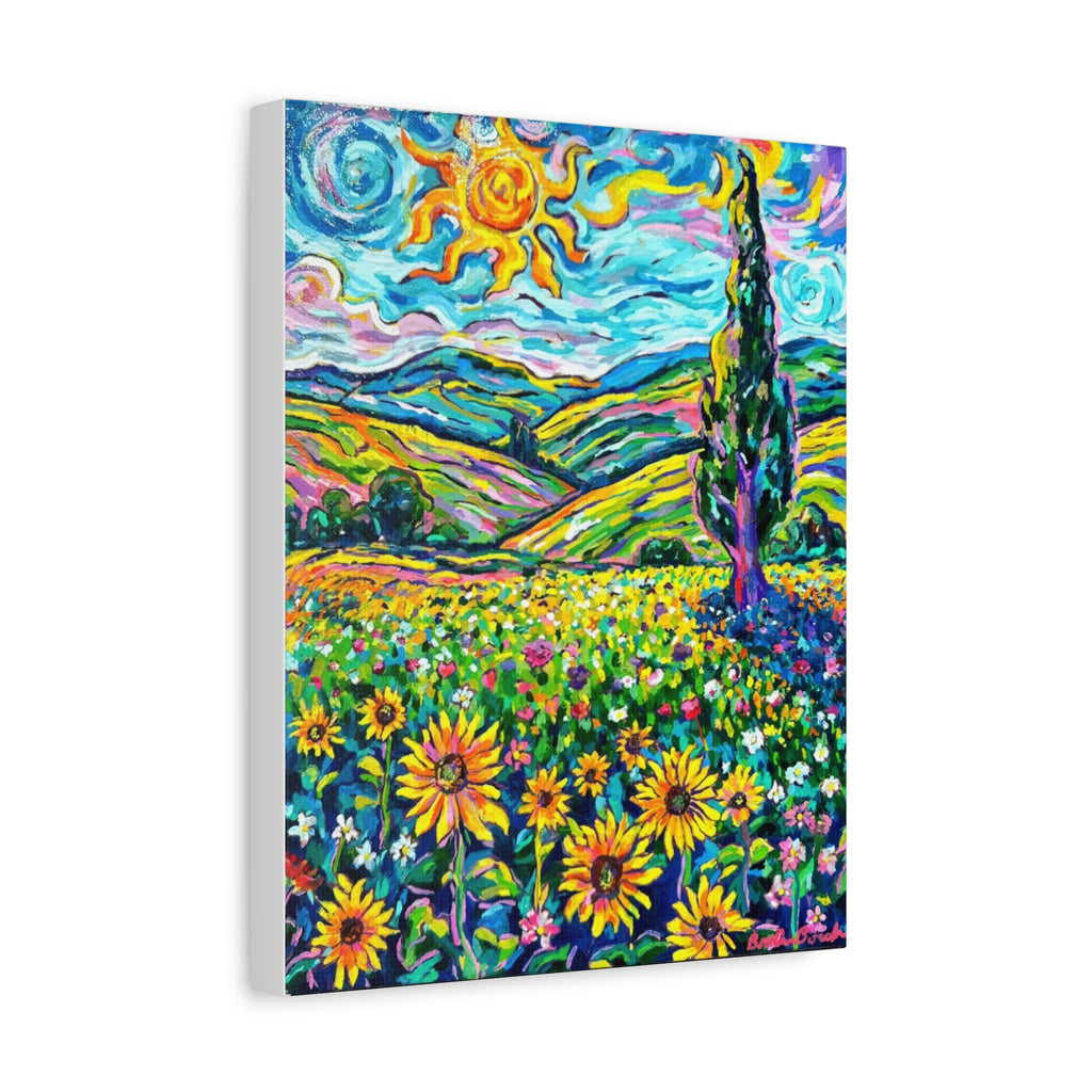 Whimsy Field Painting Matte Canvas, Stretched, 1.25"