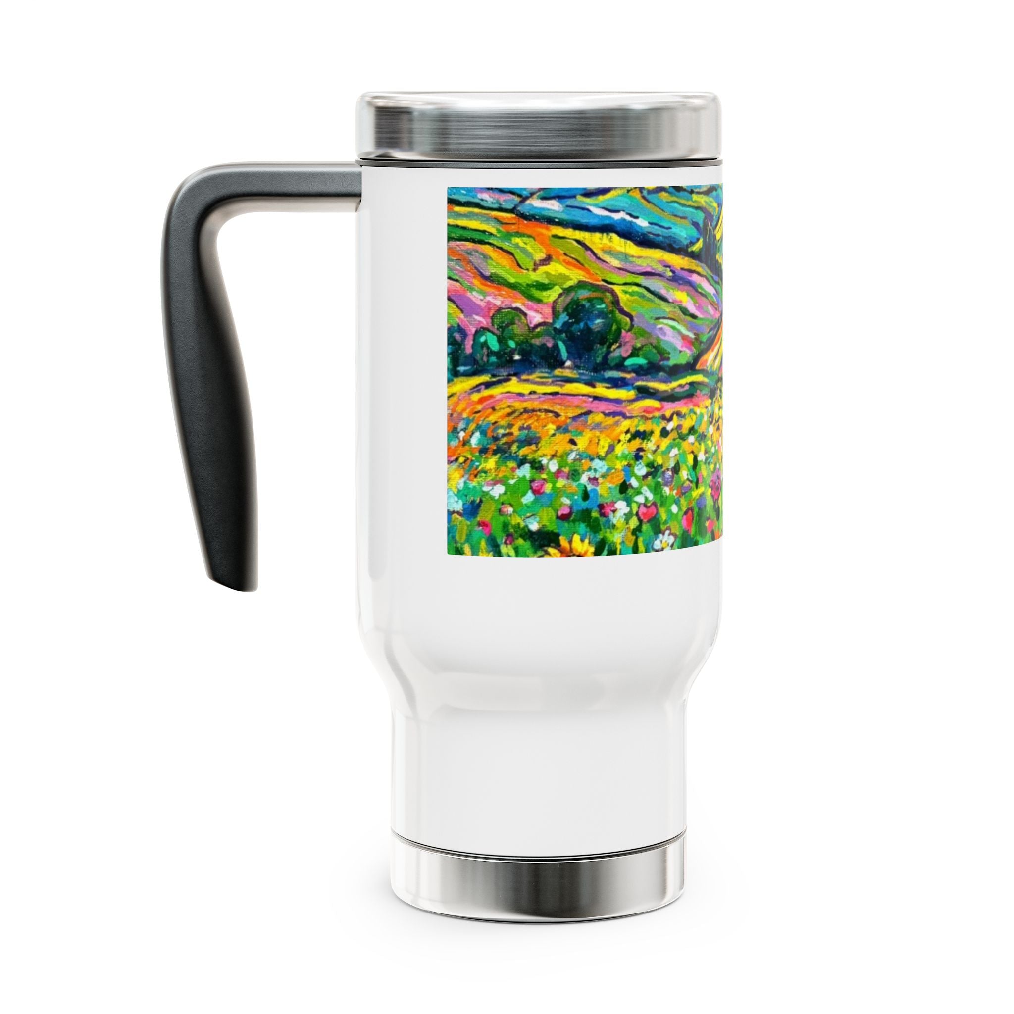 Whimsy Field – 14 oz Stainless Steel Travel Mug