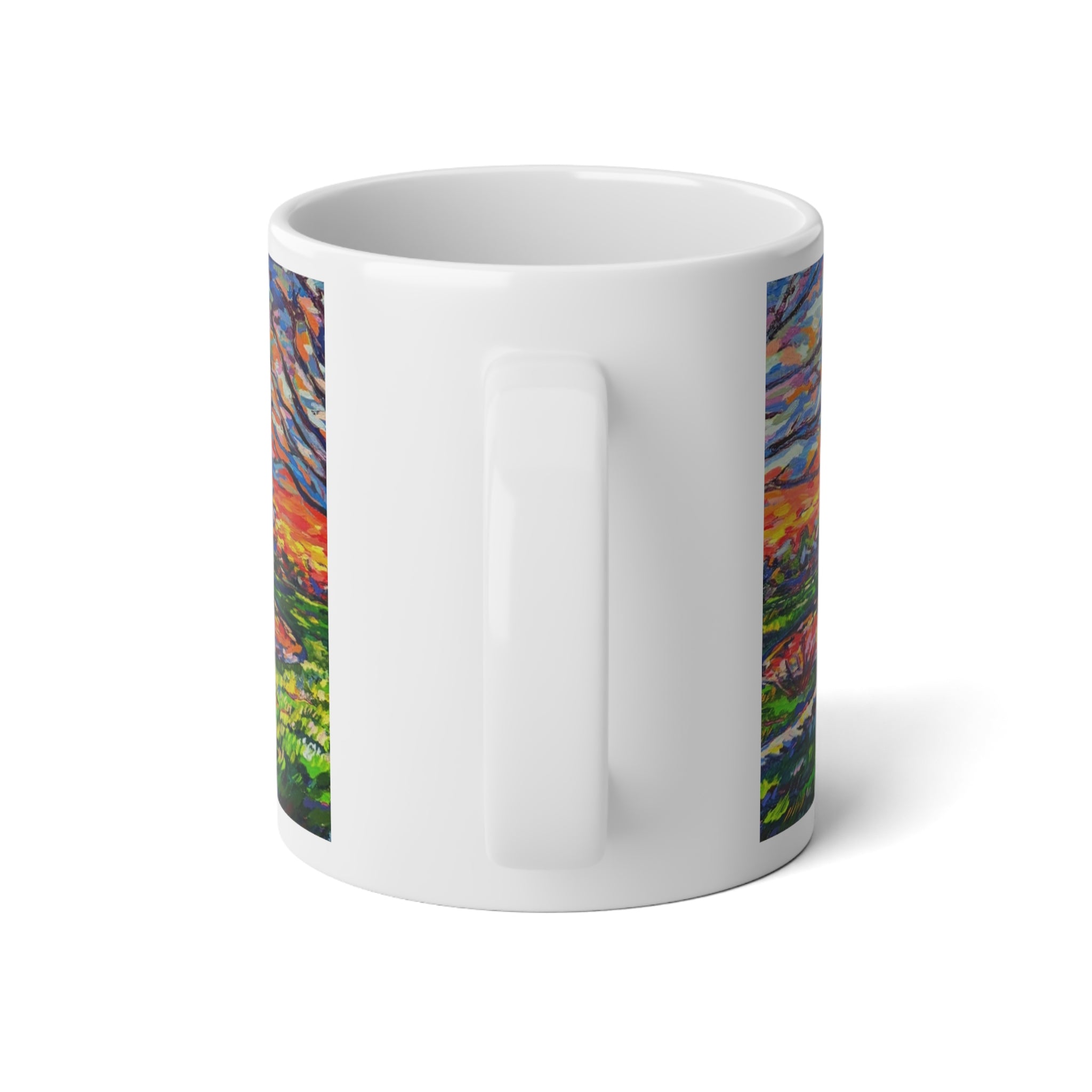 Reflections at Dusk Mug — 20oz Colorful Impressionist Sunset Landscape Coffee Cup