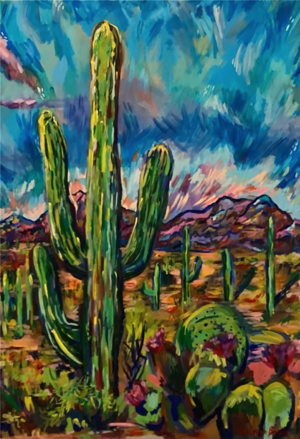 Desert Cactus - Original Acrylic Painting