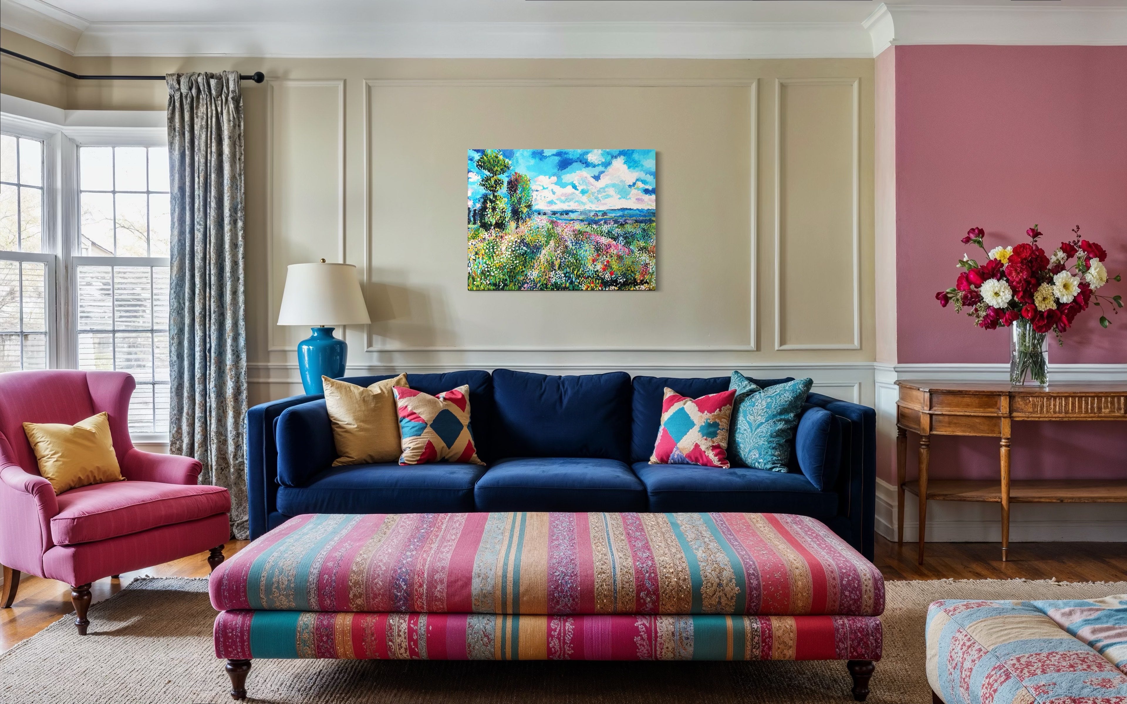 Meadow in Spring - Original Acrylic Painting