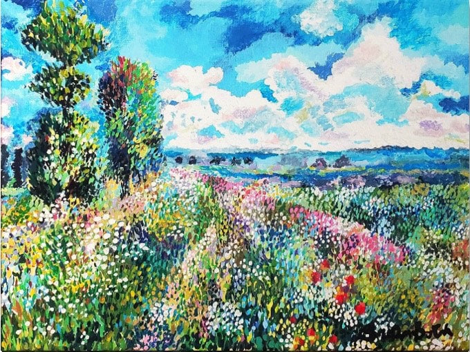 Meadow in Spring - Original Acrylic Painting