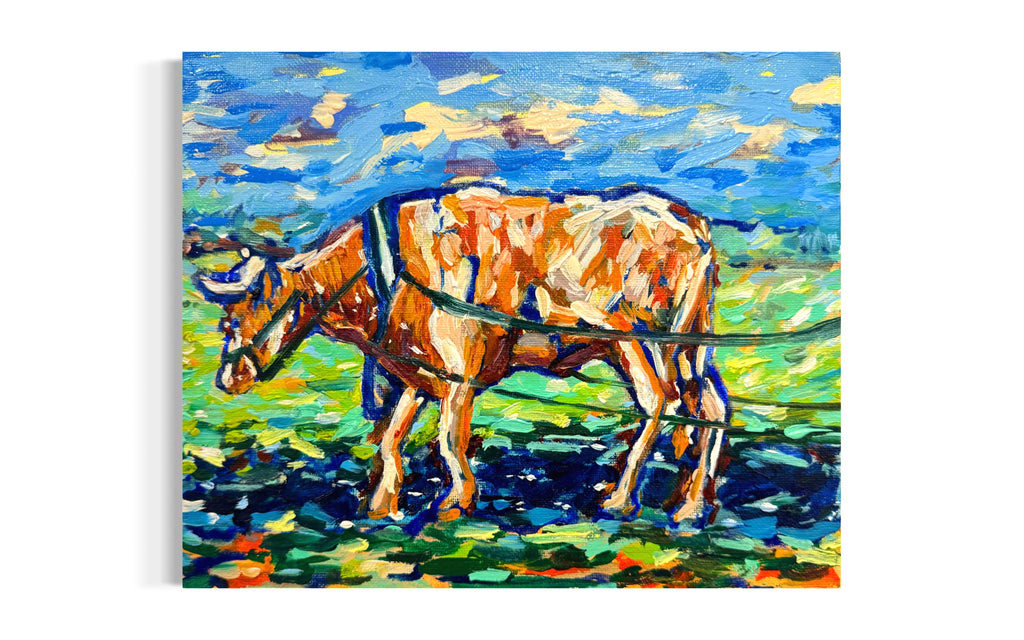 Impressionist Cow - Original Oil Painting